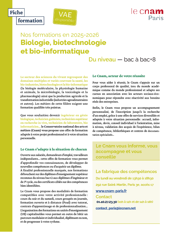 Biologie et biotechnologies Biologie et biotechnologies