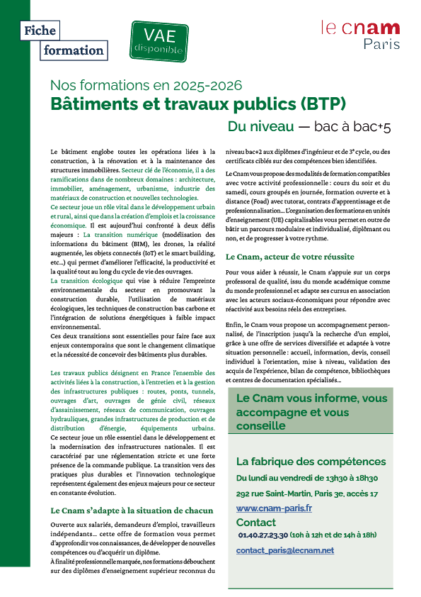 Bâtiment et Travaux Publics (BTP) Bâtiment et Travaux Publics (BTP)