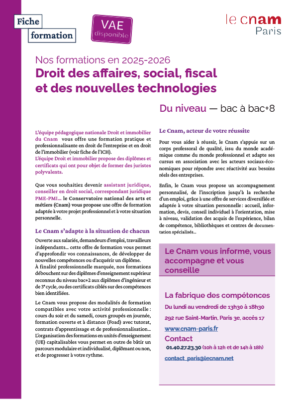 Droit des affaires, social Droit des affaires, social
