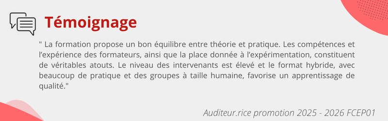 Témoignage FCEP01 2025-2026