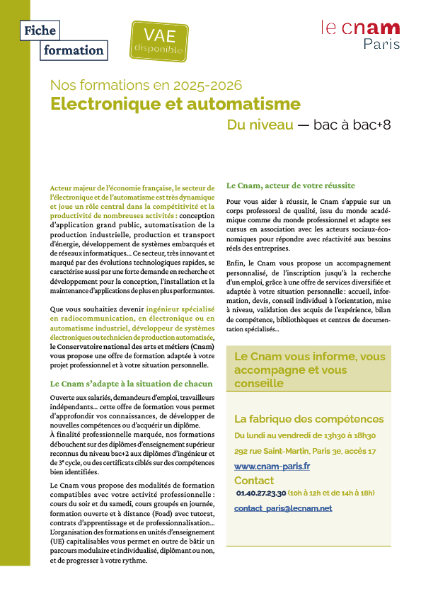 Electronique et automatisme Electronique et automatisme