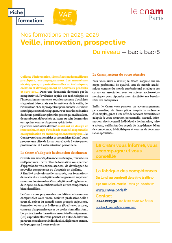 Veille innovation prospective Veille innovation prospective